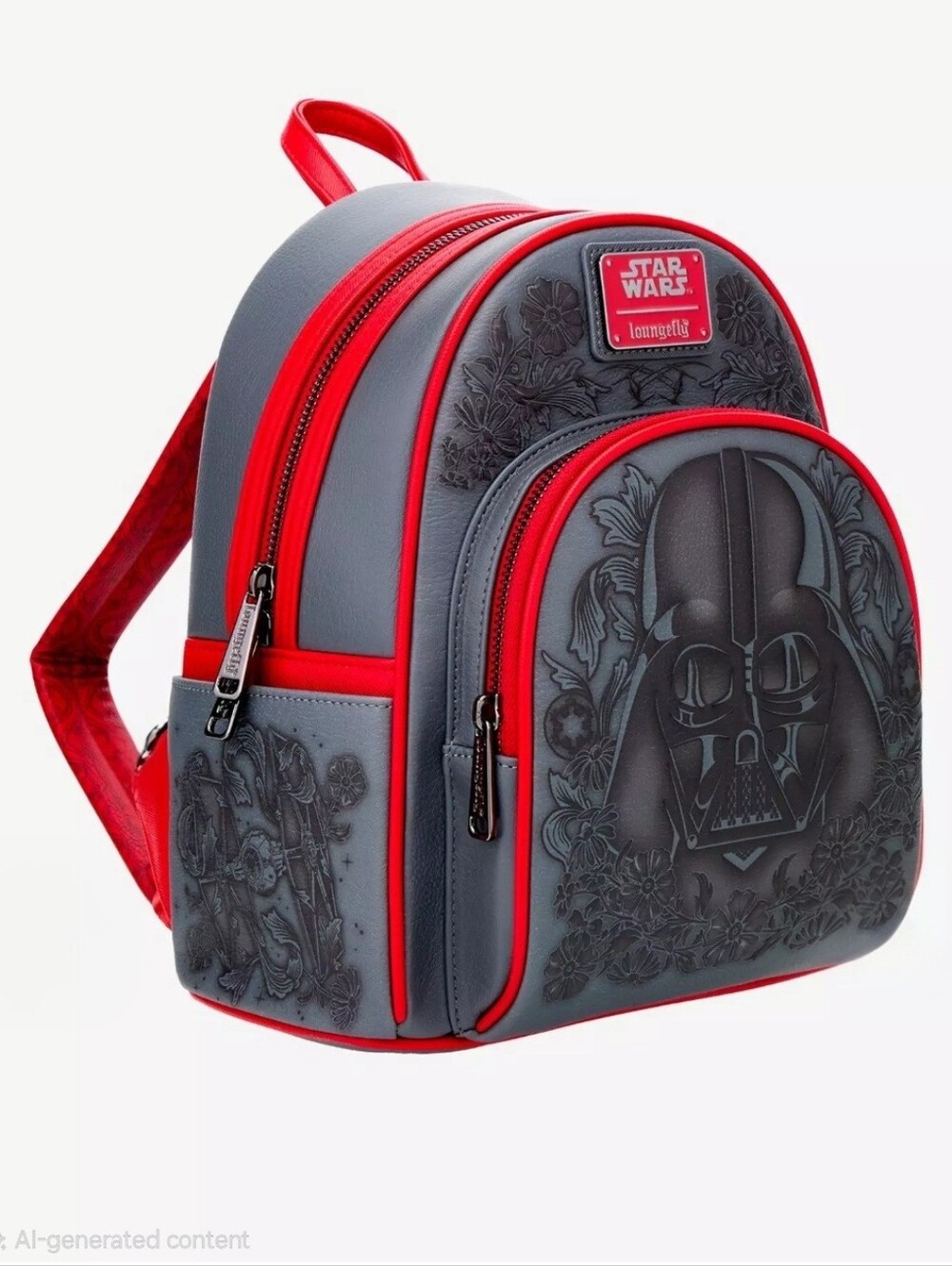 Loungefly Star Wars Darth Vader Embossed Floral Mini Backpack NWT - Picture 2 of 4